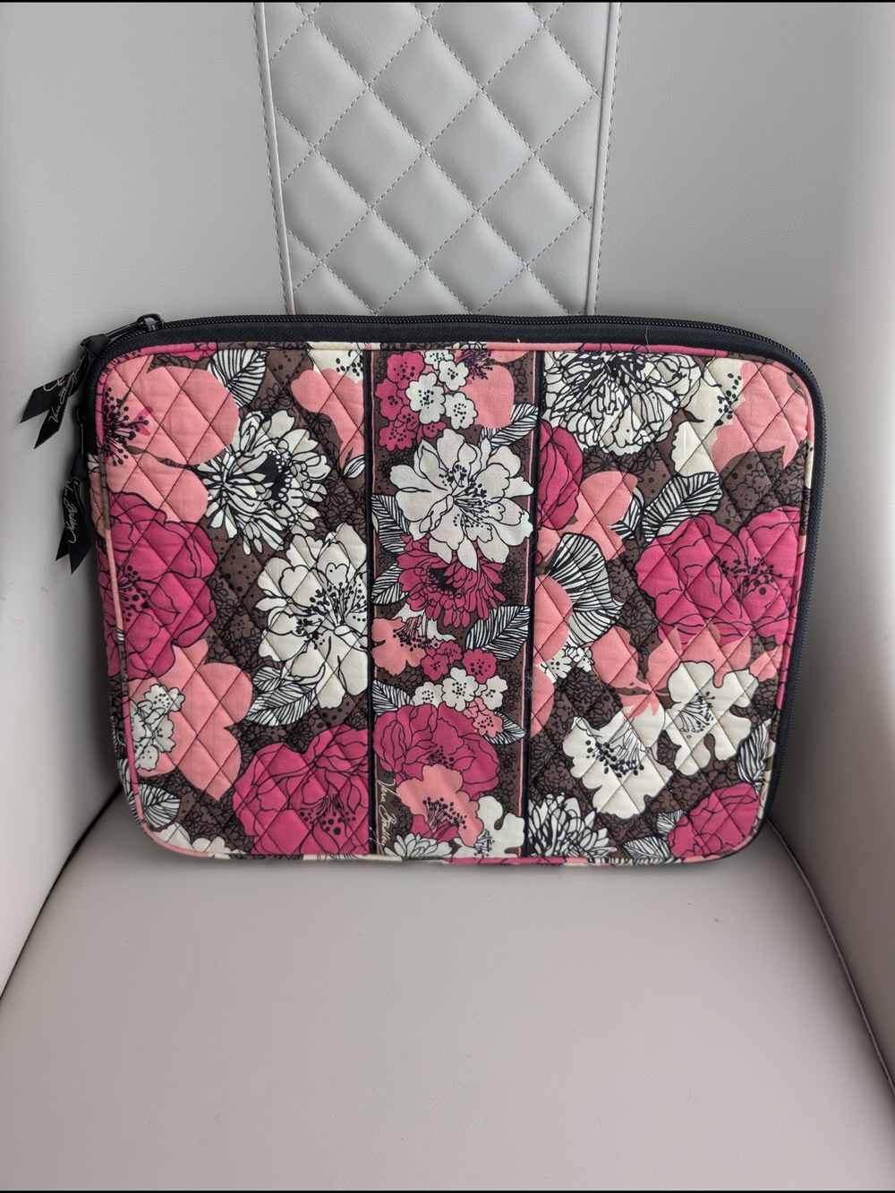 Vera Bradley Floral Quilted Laptop Sleeve - Pink & Brown